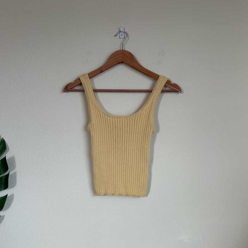 Aritzia Wilfred Merino Wool Blend Knit Rib Tank